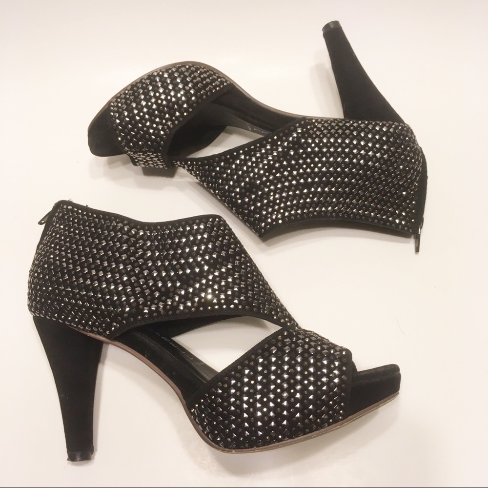 Jeffrey Campbell Rally Black Suede Studded Heels - Picture 4 of 8